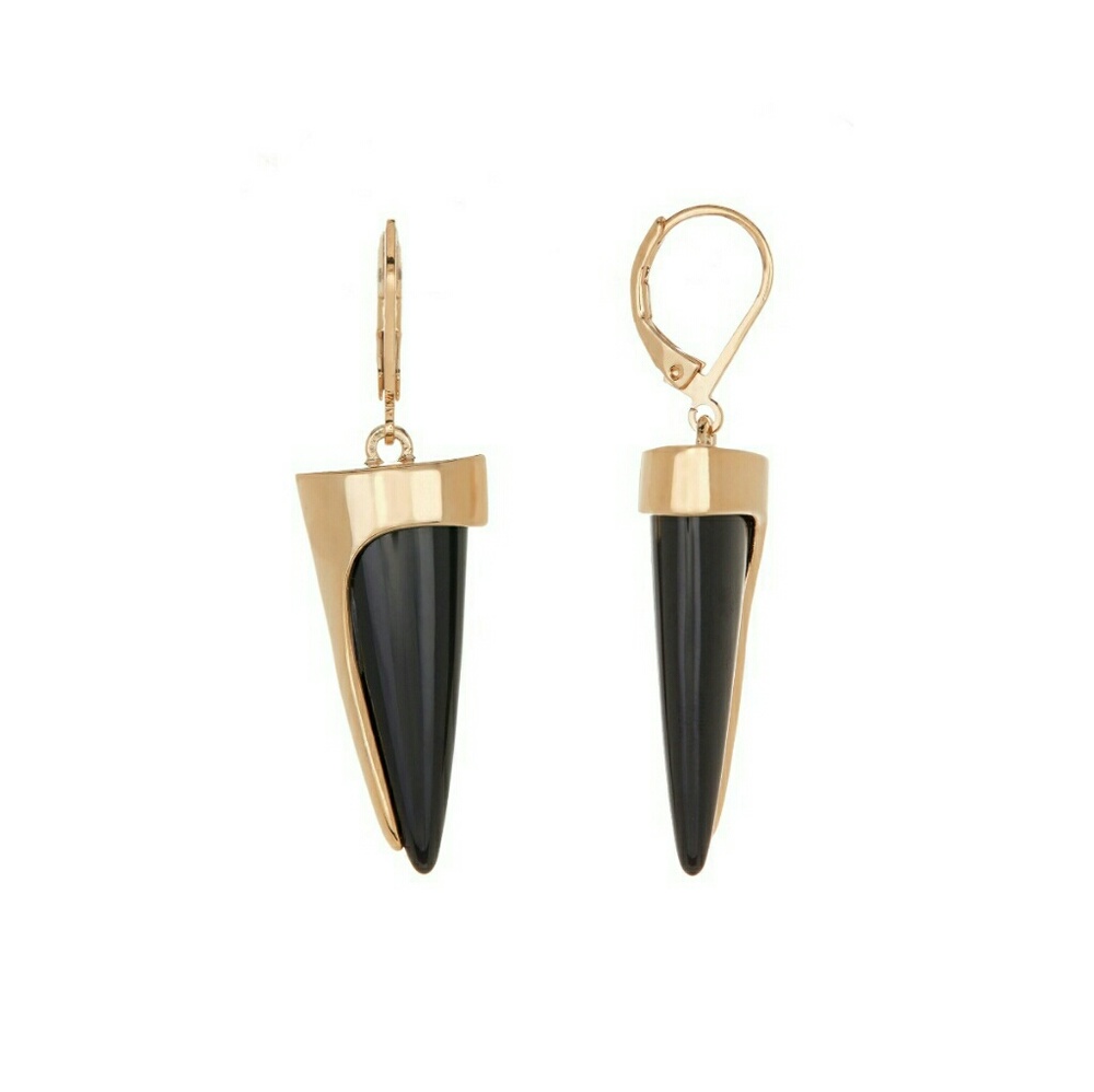 Stone horn earrings